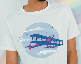 Biplane Shirt, Bi Plane Shirt, Subtle Bi Pride Shirt, Bi Shirt, Bi Shirts for Pride, Funny Bi Puns, Bi Pun Shirt, Funny Bi Shirt