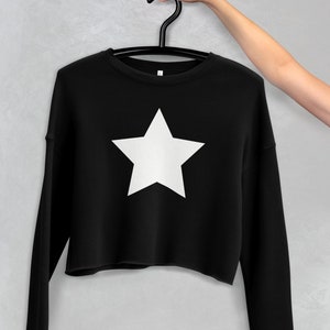 Crop Sweatshirt with Star, Star Sweatshirt, Cute Star Shirt