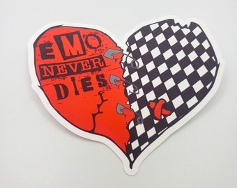 Emo Never Dies Sticker, Elder Emo Sticker, Emo Sticker, Punk Stickers, 90s Emo, Grunge Sticker, 90s Grunge, Emo Never Forget