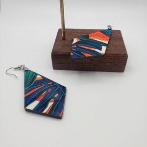 Monstera Earrings, Plant Earrings, Wooden Earrings Dangle, Dangle Earrings, Gifts for Her, Gifts for Plant Lovers, Leaf Earrings
