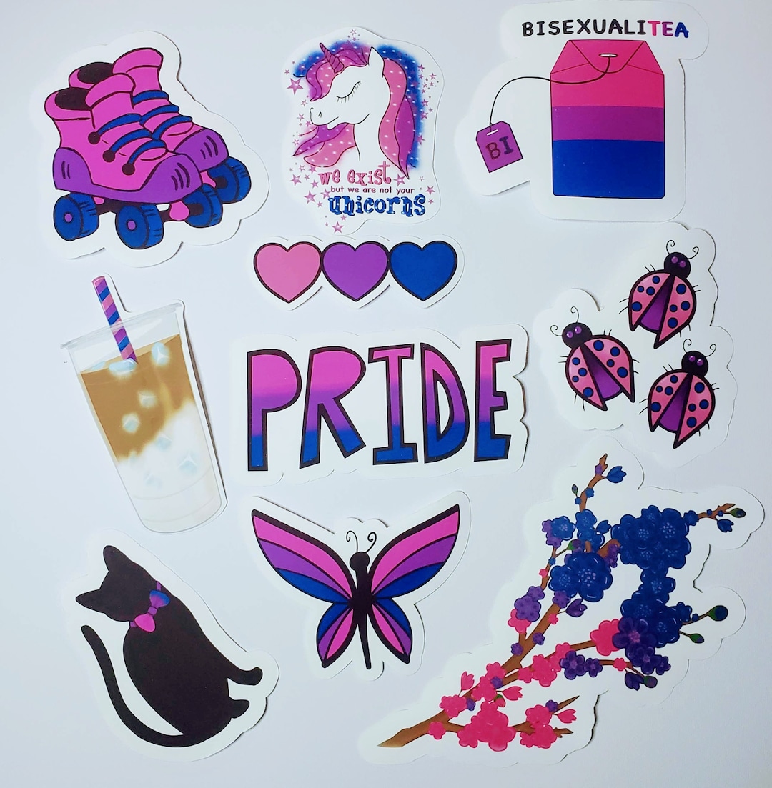 Bisexual Sticker Bundle of 10, Bisexual Stickers, Subtle Bi Pride ...