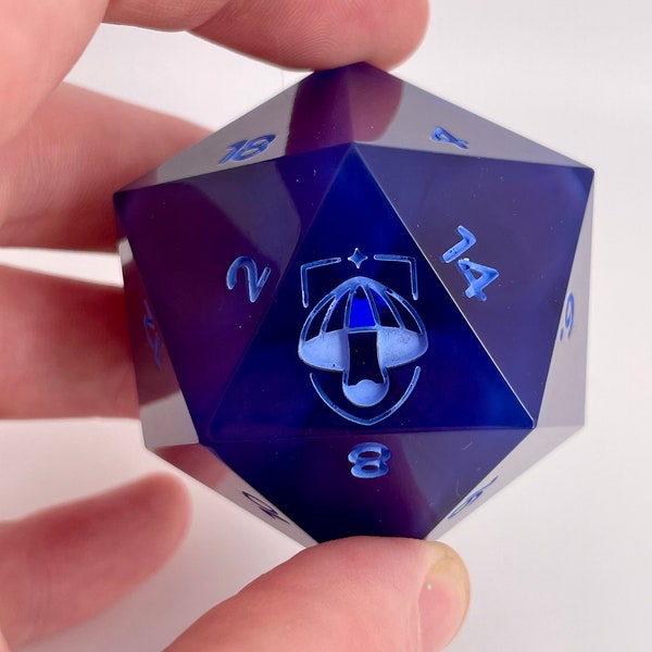Dark Berry D20 40mm Chonk | D20 Single Piece Dice | Polyhedral dice | D&D dice set | Sharp Edge resin dice