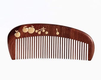 TAN MUJIANG Apple Wooden Hair Comb 1 count 谭木匠 紫檀防静电木梳子