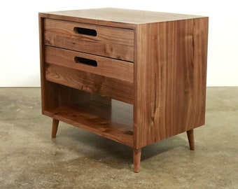 EVOLVE SIDE TABLE // Classic Mid-Century Modern Solid Wood Nightstand or Side Table