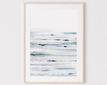 Ocean Wall Print, Abstract Coastal Art Print, Ocean Waves Print, Coastal Wall Decor, Beach Print, Modern Beach Painting, Nautical Art Print
