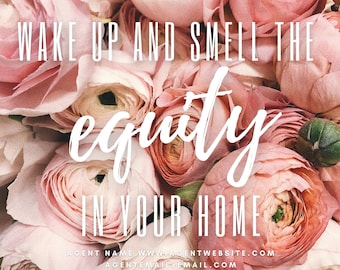 Realtor Spring Postcard, Spring Pop By, Real Estate Marketing, Realtor Equity Marketing, Canva Template. Real Estate Postcard, Home Equity