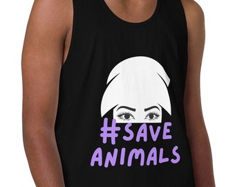 SAVE ANIMALS | 100% Cotton Vegan Tank | Animal Rights Tank Top