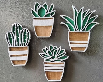 Set of 4 Succulent Magnets