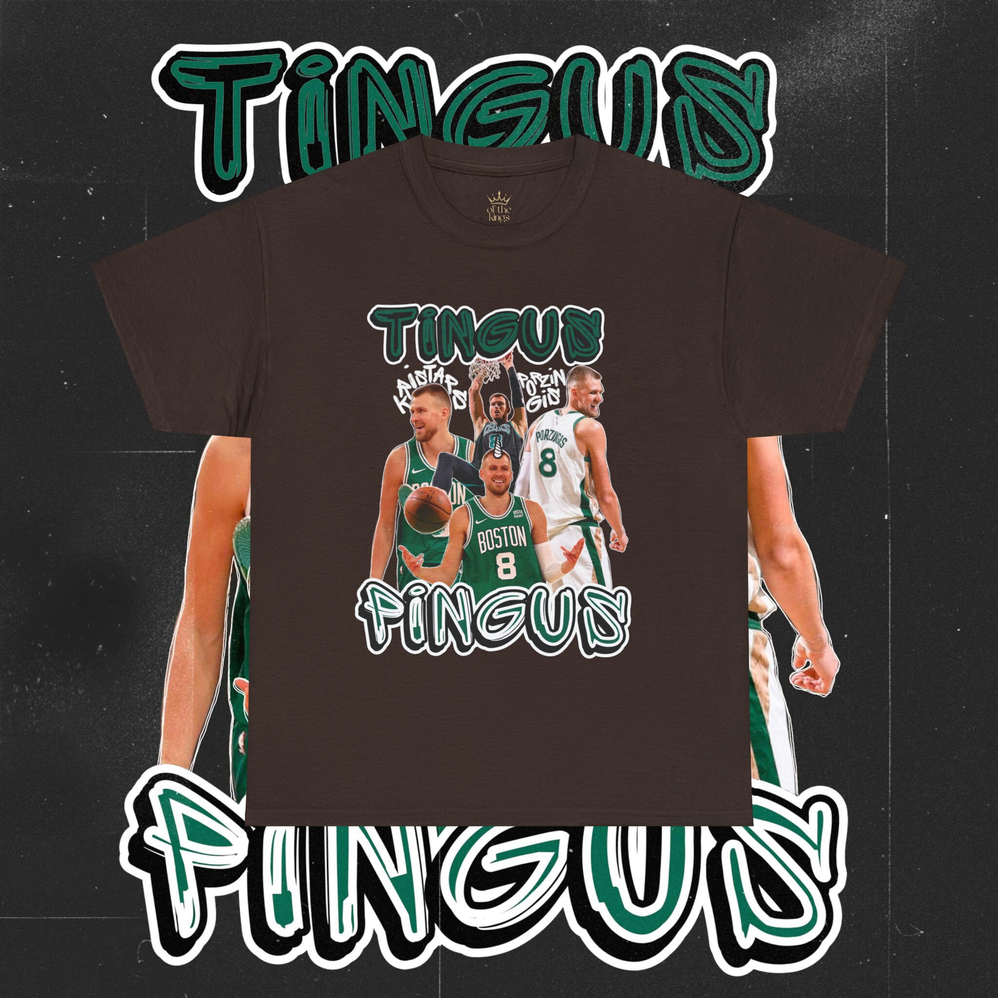 Kristaps Porzingis Tingus Pingus Boston Celtics NBA Unisex Heavy Cotton