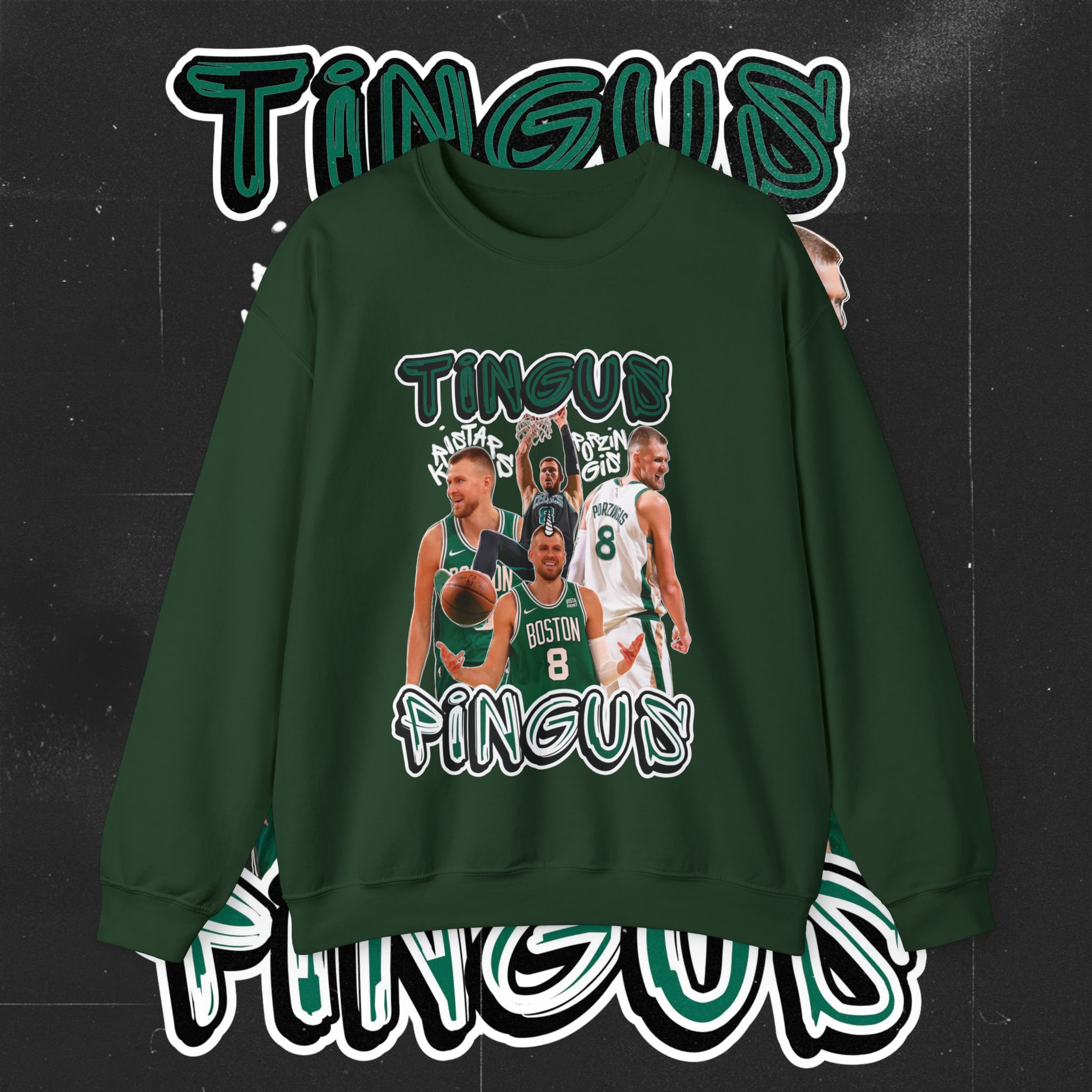 Kristaps Porzingis Tingus Pingus Boston Celtics NBA Unisex Heavy Blend