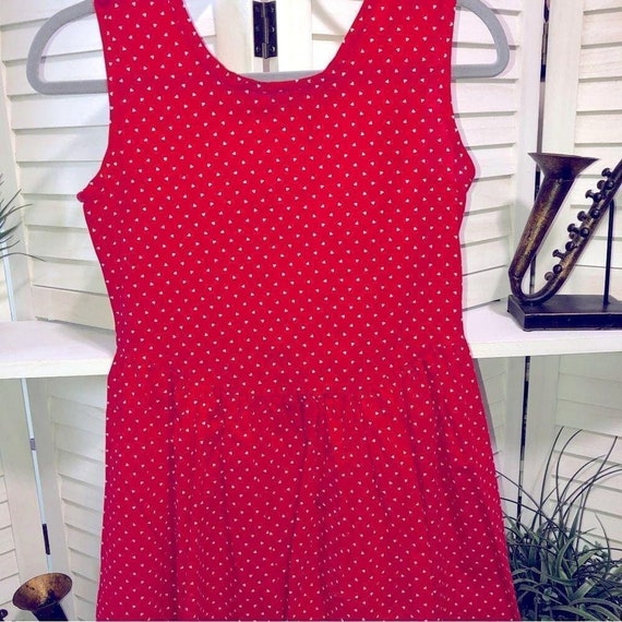 Vintage 70s 80s red with white polka dot full swi… - image 3