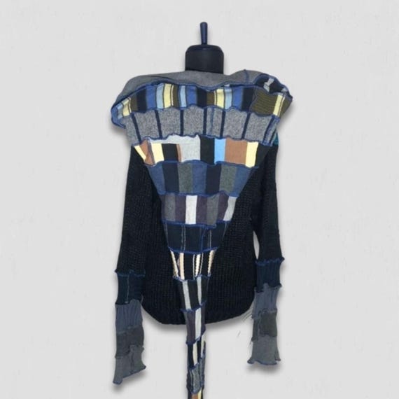 Handcrafted Patch Knitted Sweater Upcycled Fairy … - image 2