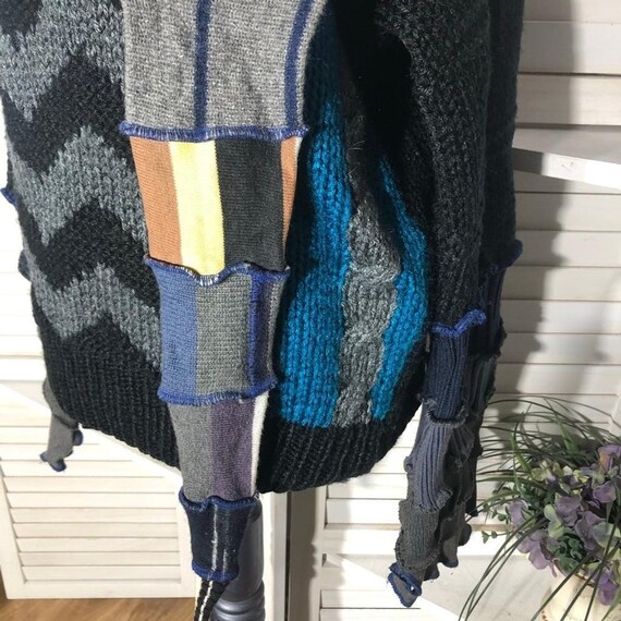 Handcrafted Patch Knitted Sweater Upcycled Fairy … - image 10
