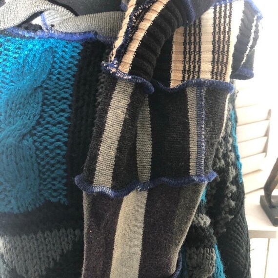 Handcrafted Patch Knitted Sweater Upcycled Fairy … - image 8