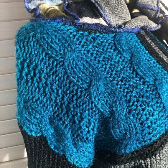 Handcrafted Patch Knitted Sweater Upcycled Fairy … - image 5