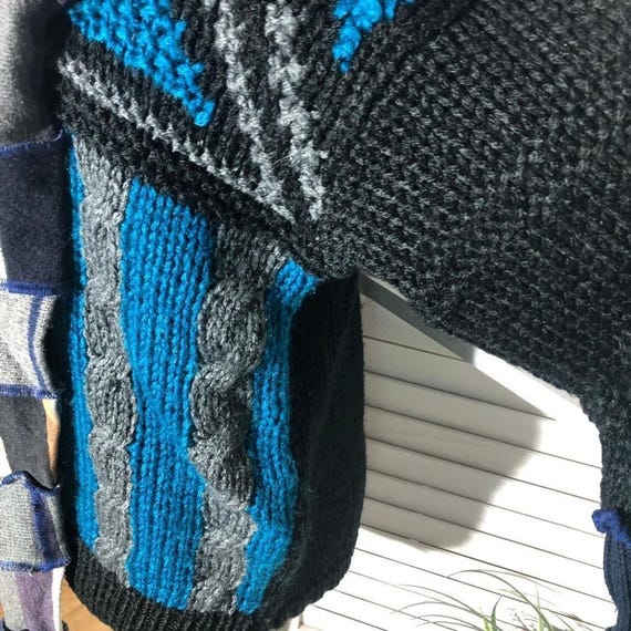 Handcrafted Patch Knitted Sweater Upcycled Fairy … - image 6