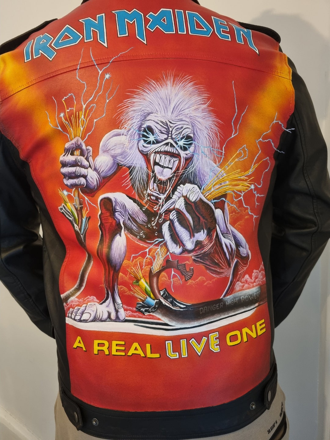 Iron Maiden A Real Live One Painted Leather Jacket - Etsy