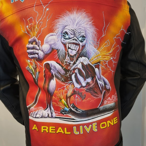 Iron Maiden A Real Live One Painted Leather Jacket