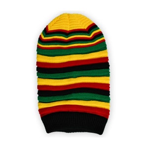Deep Rasta Stripe Tam | Oversized Rasta Tam | Rasta Crown | Rastafarian Headwear