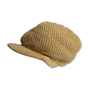 Khaki Ribbed Cotton Brim Cap: Rasta Reggae Style