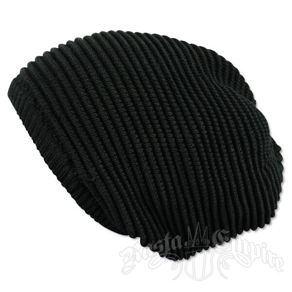 Solid Black Oversized Beanie Cap - Rasta Beanie