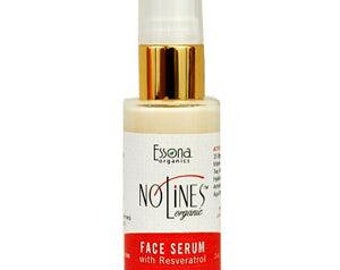 NoLines Organic Anti Aging Face Serum con Resveratrol, Acmella, Ácido Hialurónico, Péptidos Naturales. 1 onza. Bomba