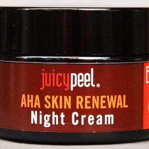 Juicy Peel AHA Skin Renewal Night Cream. Anti-aging formula.