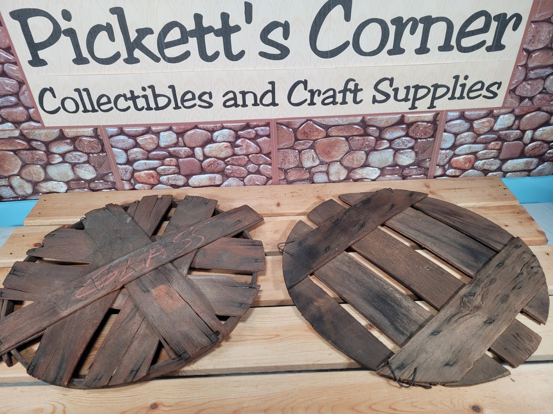 Vintage Wooden Half Bushel Basket Lids Etsy