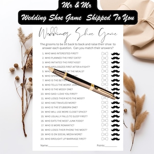 Gay Wedding Shower Game, PRINTED + SHIPPED Groom Or Groom Bachelor Party Game, Two Grooms Guess Who Game, Gay Bachelor Party Game Cards