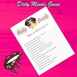 Dirty Minds Game: Bachelorette Party, Bridal Shower Game