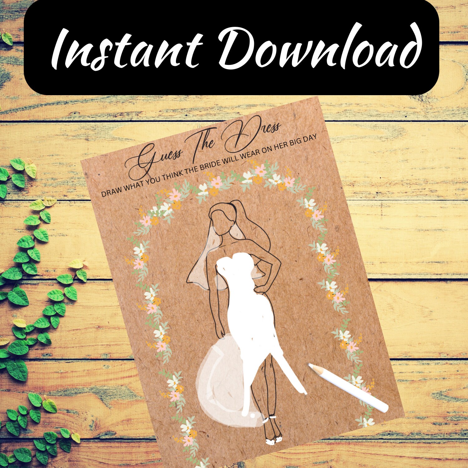 Virtual Bridal Shower Game, Virtual Wedding Shower Games, Guess the