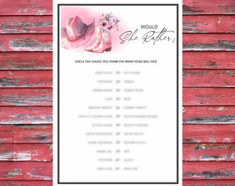 Western Bridal Shower Games Instant Download, Cowgirl Bridal Shower Games, Nashville Bridal Shower Games, Fun Bridal Shower Games, Printable