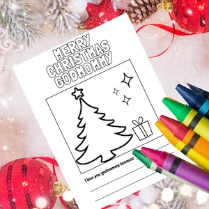 Regalo de madrina, regalo de navidad de madrina, regalo de navidad de niños, tarjeta de madrina, regalos de niños, tarjetas imprimibles