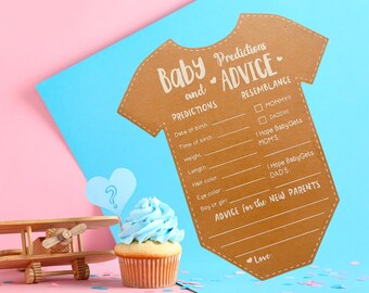 Baby Prediction and Advice Card | Gender Reveal Game | Baby Shower  Game | Printed Shipped | Guess Baby Birth | Boy or Girl Prediction Card