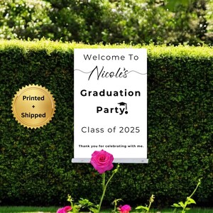 Graduation Party Welcome Sign, Graduation Party Sign, Custom Graduation Party Sign, Graduation Template, Minimalist Graduation Party Sign