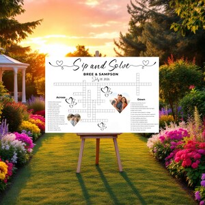 Custom Wedding Crossword Puzzle: Interactive Dry Erase Board