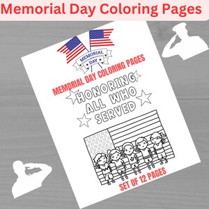 Memorial Day Coloring Pages Set of 10 Printable Instant Download