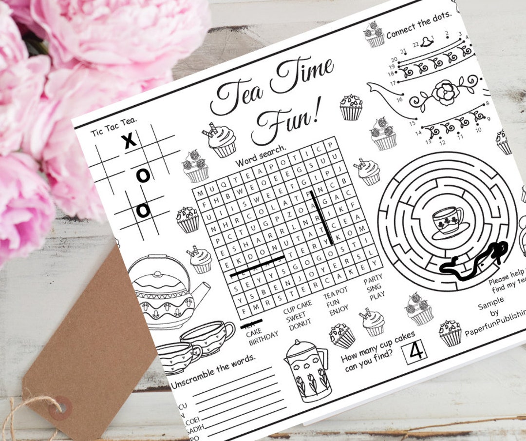 Tea Party Printable Games for Kids Instant Download - Etsy