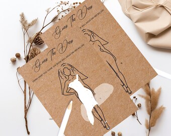 Guess The Dress Bridal Shower Game: Kraft Paper Cards