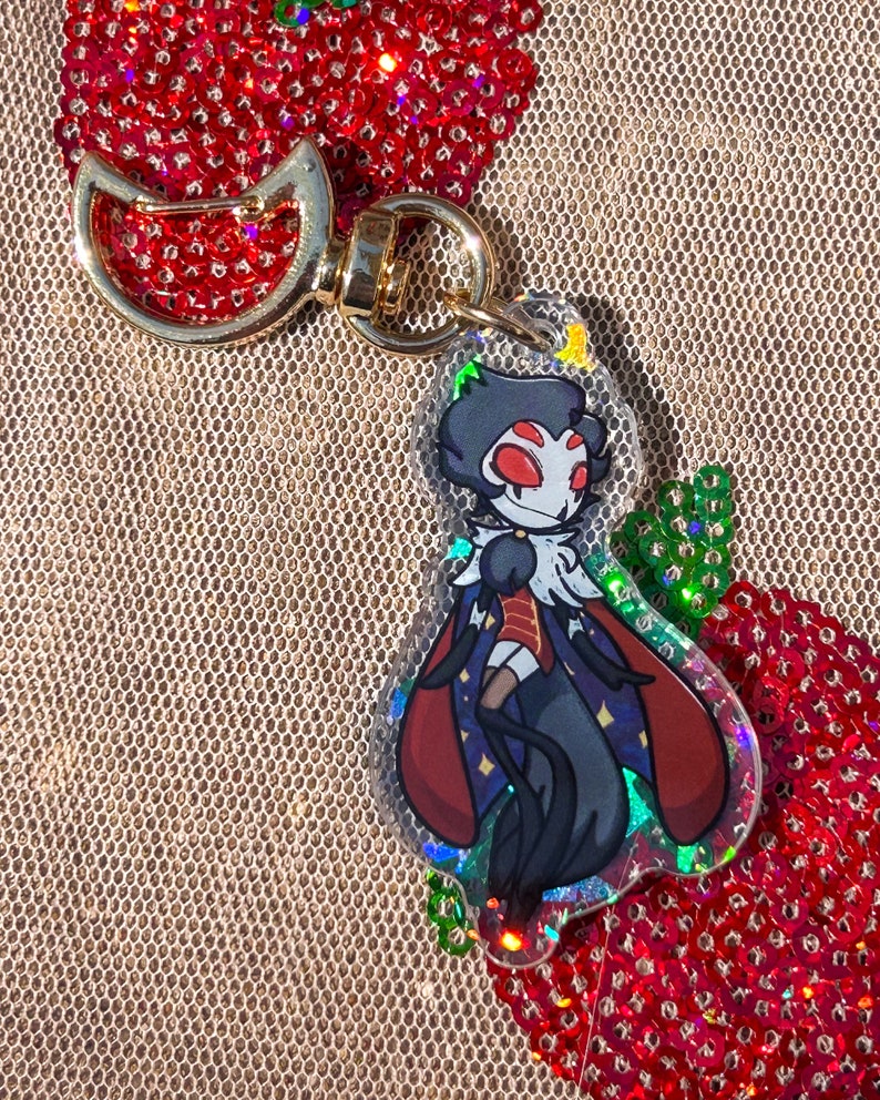 Stolas and Verosika Keychain + Sticker 2” / Helluva Boss / Holographic ...