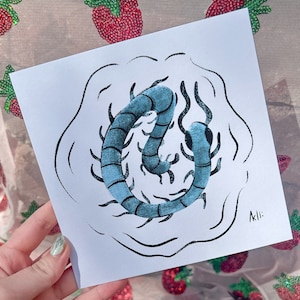 Centipede Print / Recycled Cardstock / 6&quot; x 6&quot;
