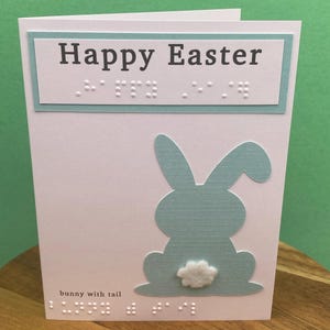 Carte de Pâques personnalisable en braille et tactile, lapin de Pâques