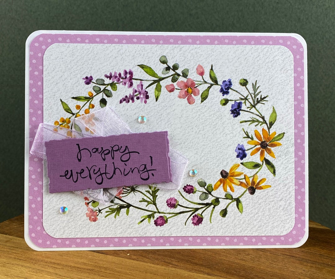 Floral Blank Greeting Card - Etsy