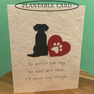 Carte de condoléances personnalisable pour animal de compagnie de race à planter, ne vivant jamais assez longtemps - faire pousser des fleurs sauvages