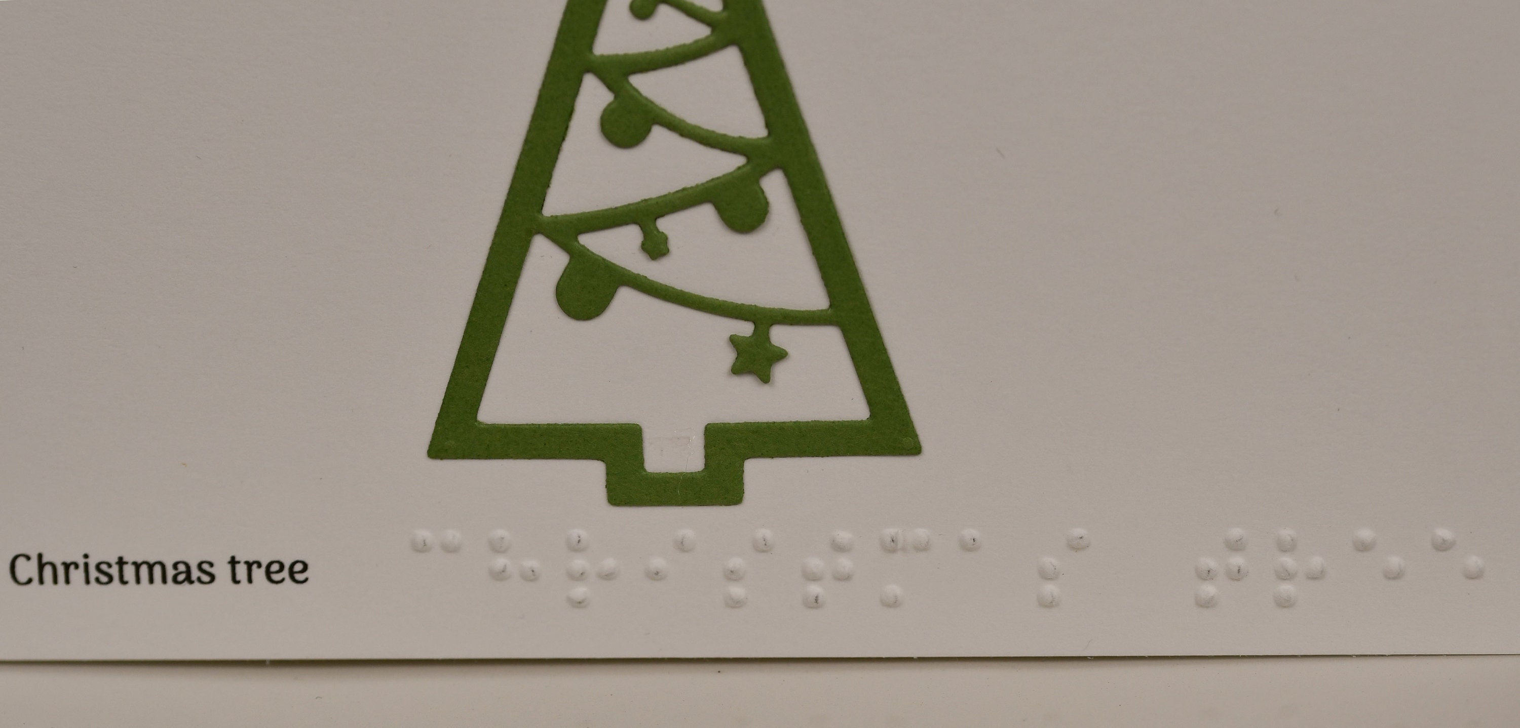 Braille Christmas Card With Tactile Christmas Tree Etsy