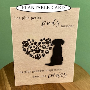 Carte de sympathie personnalisable pour animal de compagnie de race française à planter, fleurs sauvages qui font pousser, carte de sympathie française pour animaux de compagnie