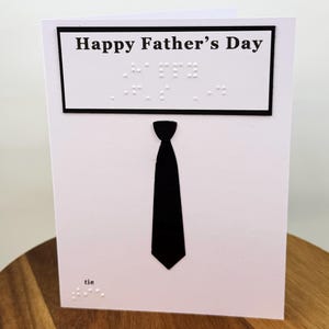 Carte de fête des pères personnalisable en braille et attache tactile