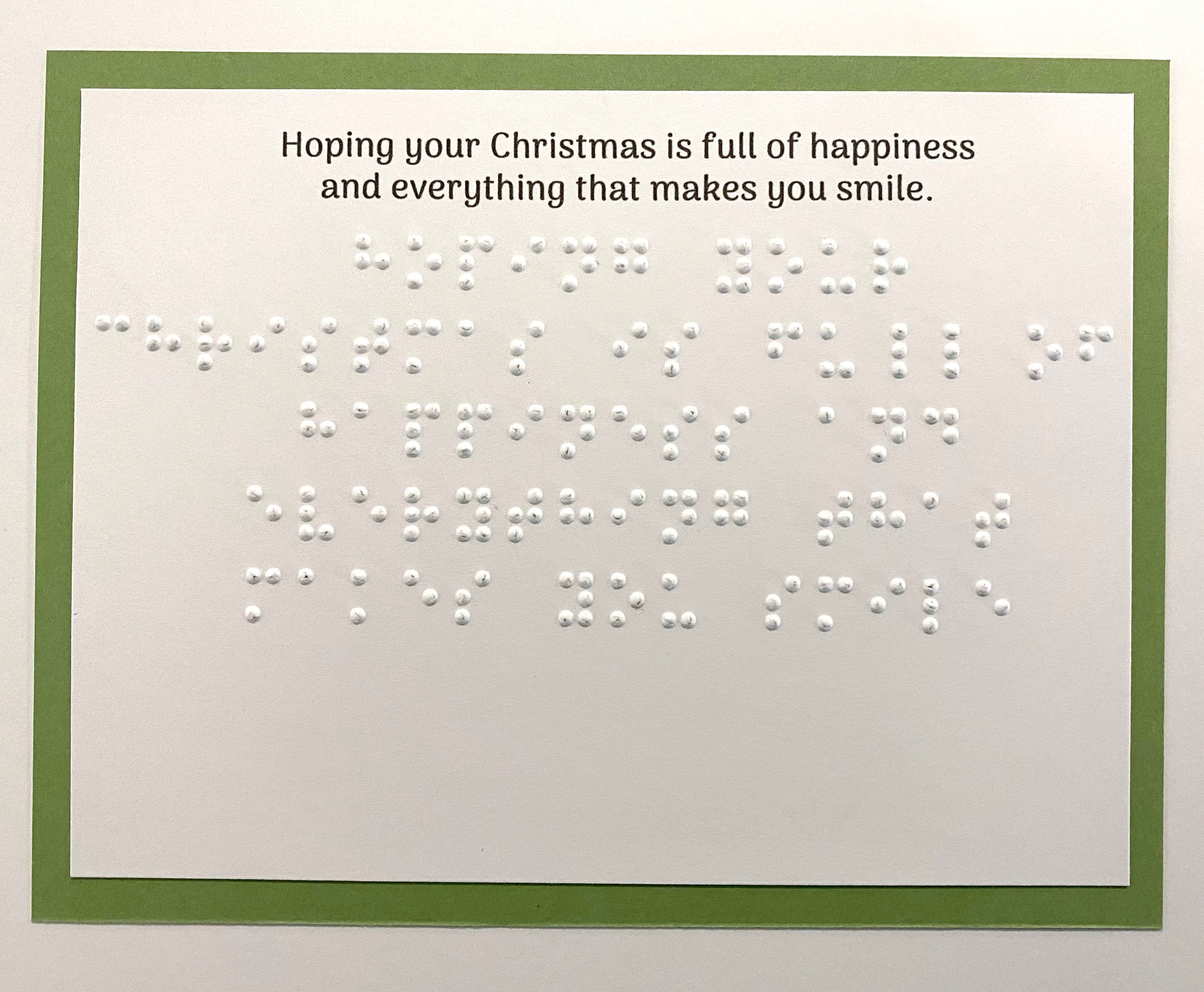 Braille Christmas Card With Tactile Christmas Tree Etsy