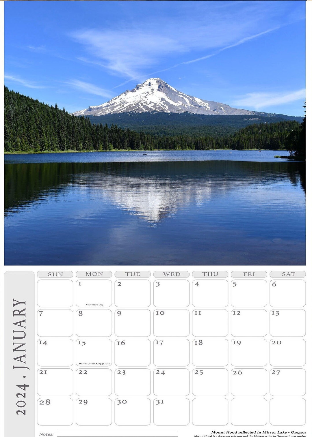 Desktop 2024 Pacific Northwest Calendar With Standing Acrylic Etsy