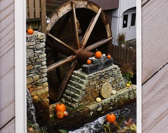 Plimoth Grist Mill Fall Photo Card, New England Autumn